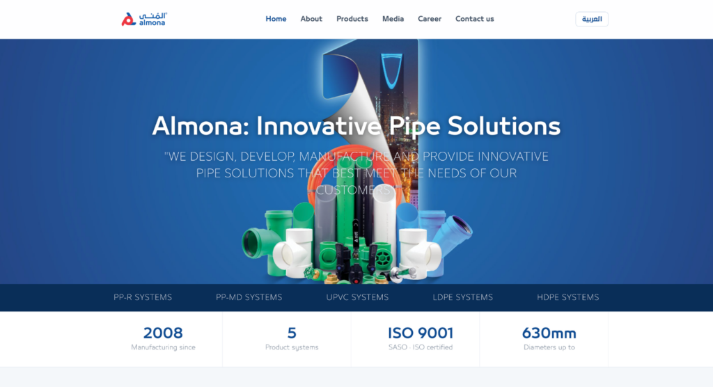 almonaplast website view